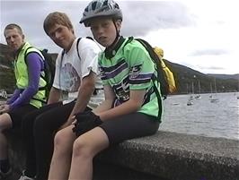 Enjoying Loch Broom outside Ullapool Youth Hostel